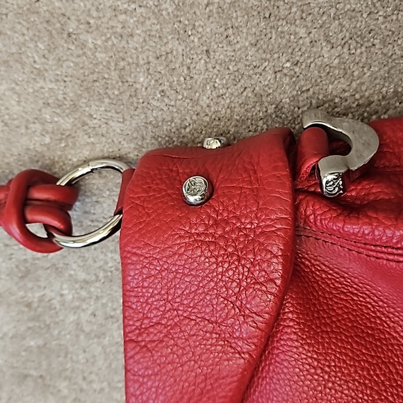 Vintage Allison Scott Red Leather Hobo Bag Purse - Picture 3 of 14